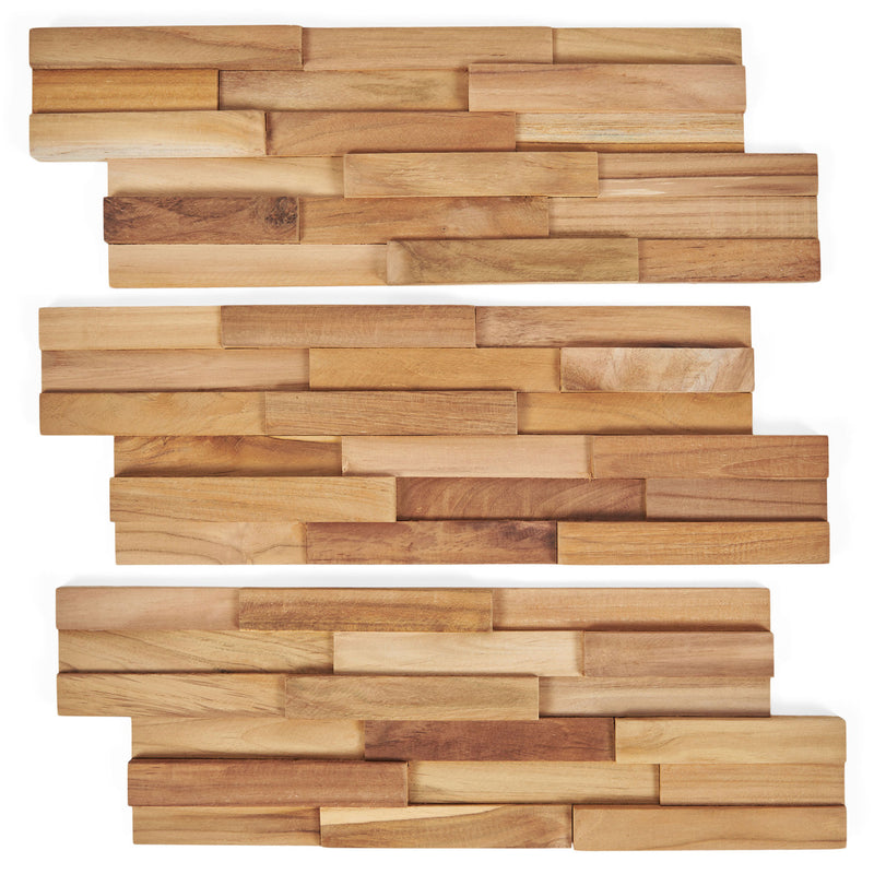 WOOD DECOR Set 10 panouri perete Smooth Wave