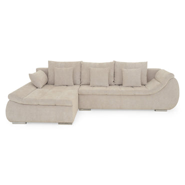 DIAZ Colțar extensibil, șezlong stânga/dreapta, ladă depozitare inclusă, stofă