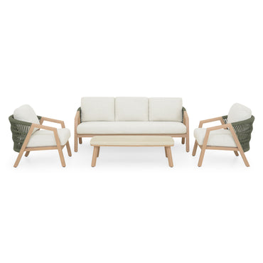 JACOB Set mobilier terasă/grădină, 2 fotolii, canapea și masă