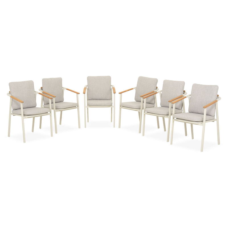 SALLY Set mobilier terasă/grădină, 6 scaune suprapozabile