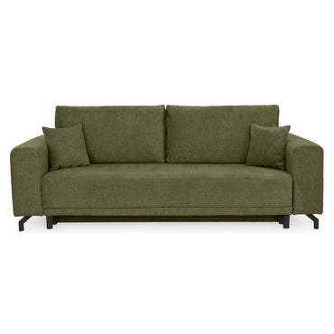 GOMEZ Canapea extensibilă, 3 locuri, ladă depozitare, stofă