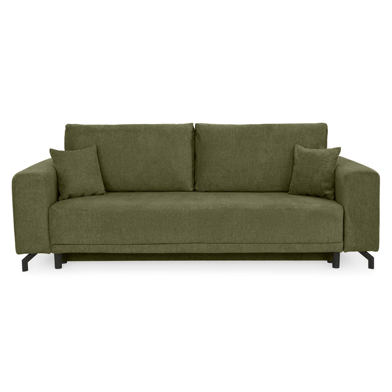 GOMEZ Canapea extensibilă, 3 locuri, ladă depozitare, stofă