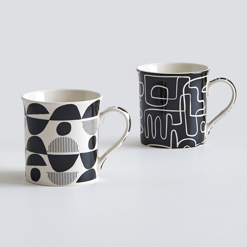 GRAFFITI Set 2 căni, porțelan, 300ml