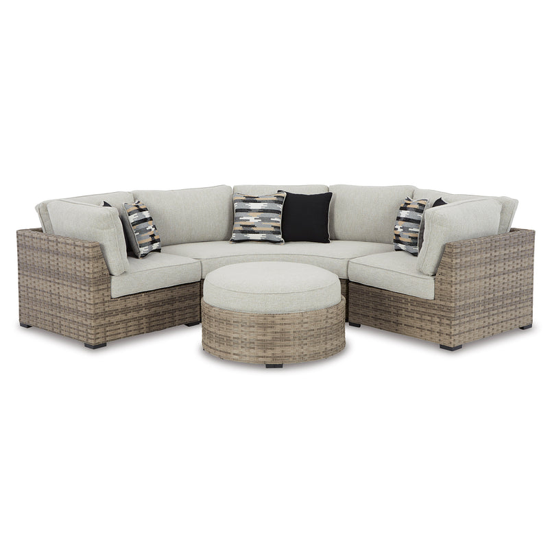 CALWORTH Set mobilier terasă/grădină, canapea, 2 elemente colț și taburet