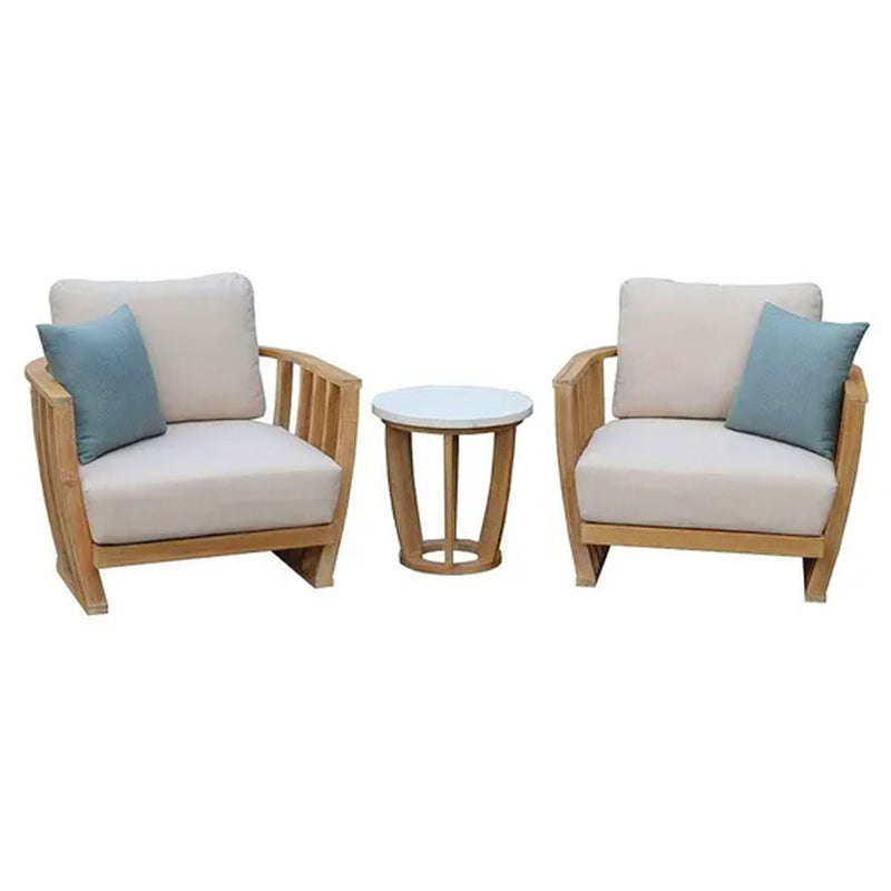 WOODLAND Set mobilier terasă/grădină, 2 fotolii și măsuță