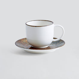 TUSCANY Set ceșcuță și farfurioară, porțelan, 210ml