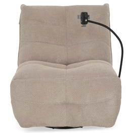 OPTIMUS Fotoliu rotativ, recliner electric, USB, suport telefon, stofă