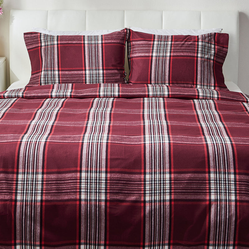FLANNEL CHECKS Set așternut 4 piese, 200x220cm