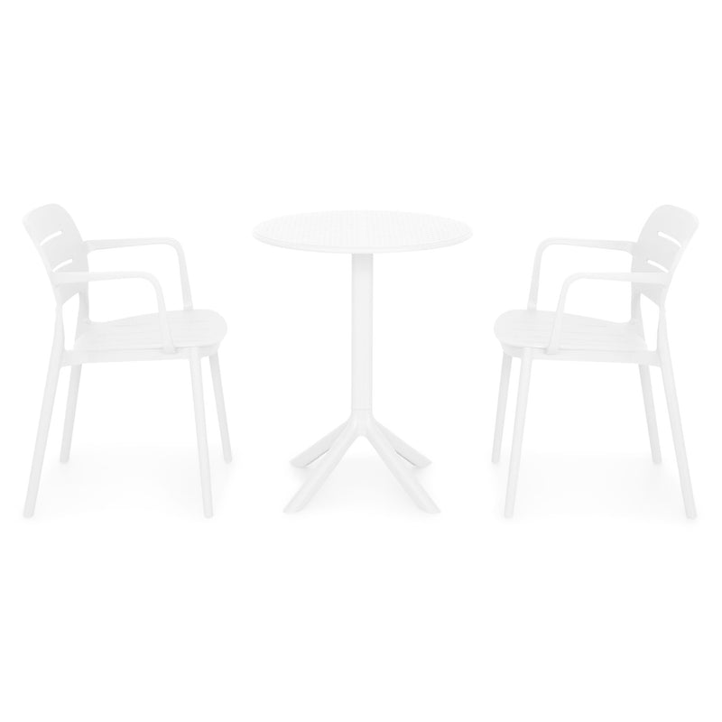 CIRCLE/MARCO Set mobilier terasă/grădină, 2 scaune și masă