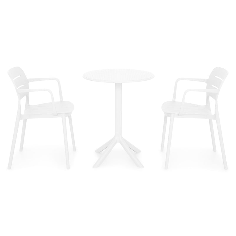 CIRCLE/MARCO Set mobilier terasă/grădină, 2 scaune și masă