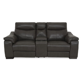 CONWAY Canapea 2 locuri, 2 reclinere electrice, wireless charger, mecanism tetieră electrică, consolă depozitare, suport pahar hot/cold, piele