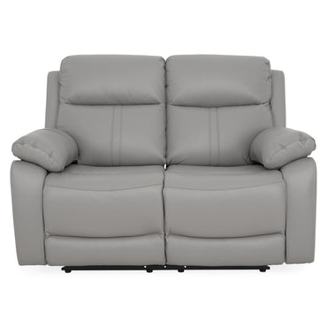 HUDSON Canapea 2 locuri, 2 reclinere manuale, piele naturală