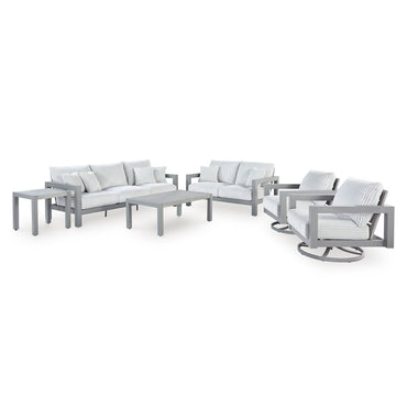 MOONLIGHT Set mobilier terasă/grădină, 2 fotolii rotative, 2 canapele și 2 măsuțe
