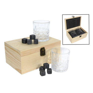 PUNTO Set 2 pahare whisky cu 8 cuburi de gheață