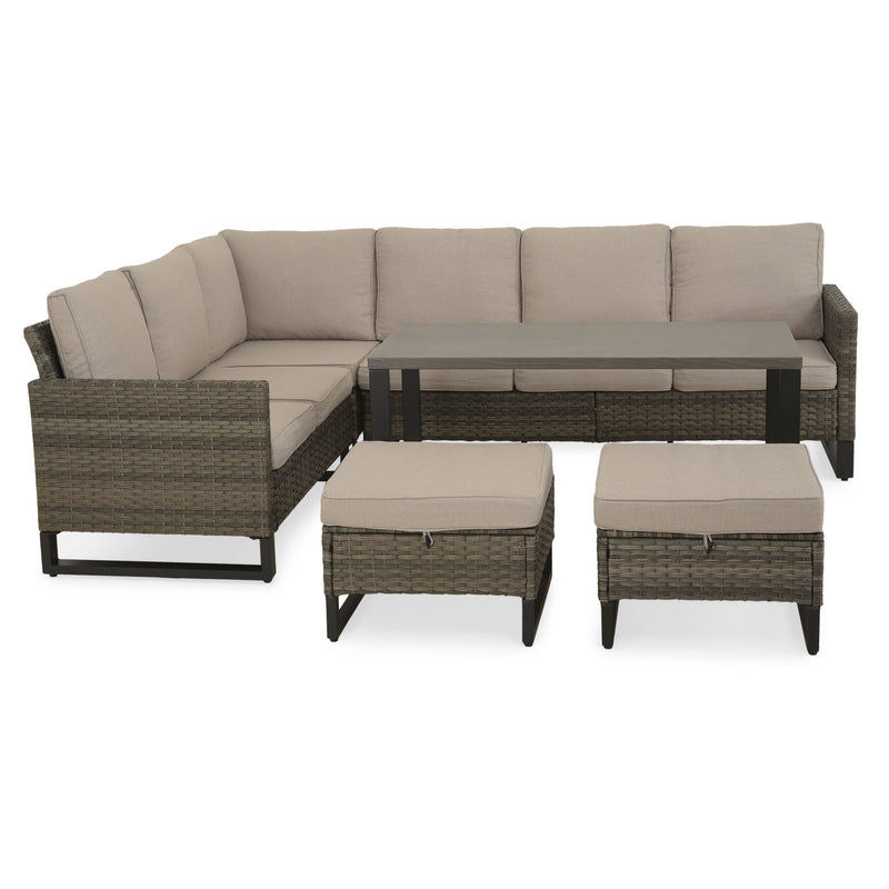 STOKE Set mobilier terasă/grădină, 2 taburete, 2 canapele și măsuță