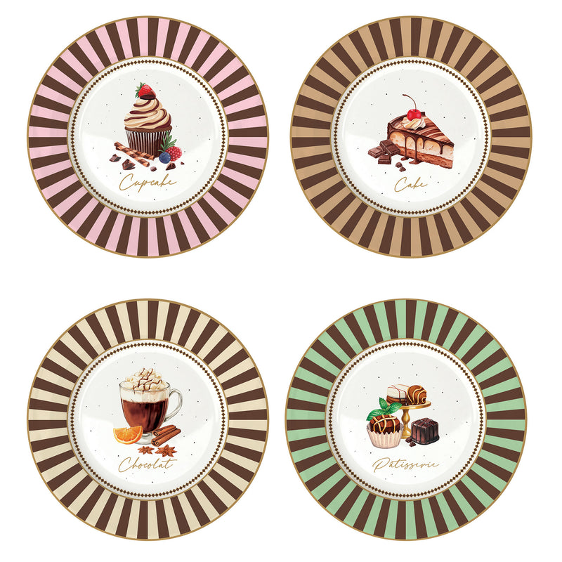 SWEET MOMENTS Set 4 farfurii desert, porțelan, D.19cm