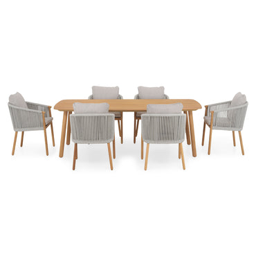 LOLA Set mobilier terasă/grădină, 6 scaune și masă