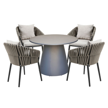 NICOSIA Set mobilier terasă/grădină, 4 scaune și masă