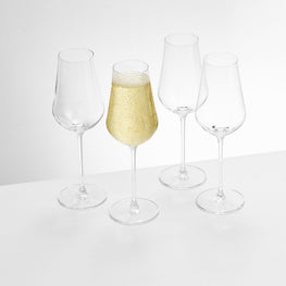 TENSE Set 4 pahare șampanie, sticlă, 290ml