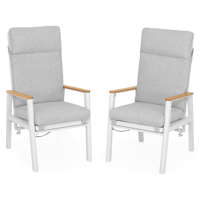 VALDIVIA Set mobilier terasă/grădină, 2 scaune recliner