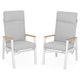 VALDIVIA Set mobilier terasă/grădină, 2 scaune recliner