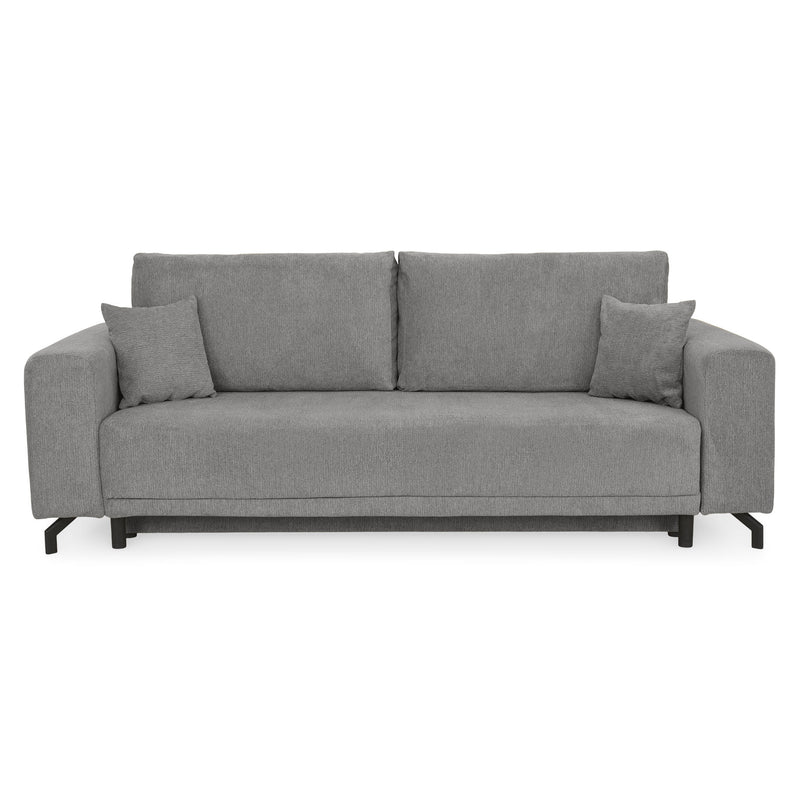 GOMEZ Canapea extensibilă, 3 locuri, ladă depozitare, stofă