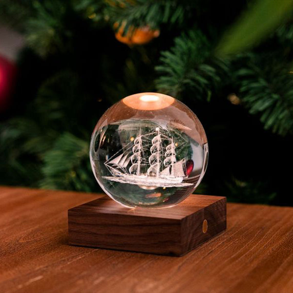 AMBER CRYSTAL SAILING BOAT Veioză 1x2W LED