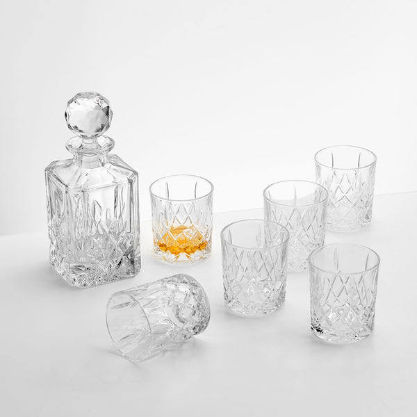 BRIXTON Set decantor și 6 pahare whisky, cristal