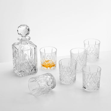 BRIXTON Set decantor și 6 pahare whisky, cristal