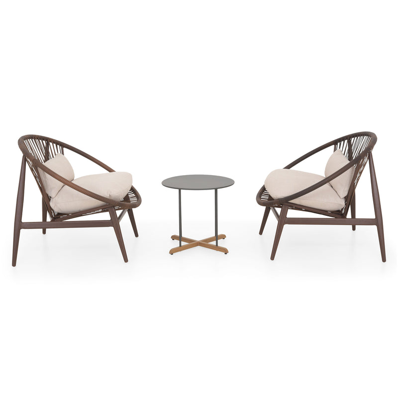 CIRCLE/ROYAL Set mobilier terasă/grădină, 2 fotolii și măsuță