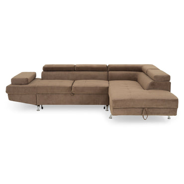 GIANNA Colțar extensibil șezlong stânga/dreapta, ladă depozitare inclusă, stofă