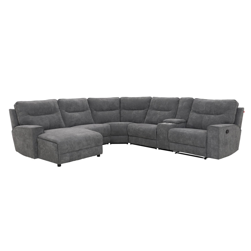 KANSAS Ansamblu colțar, 1 recliner manual, șezlong stânga/dreapta, stofă