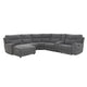 KANSAS Ansamblu colțar, 1 recliner manual, șezlong stânga/dreapta, stofă