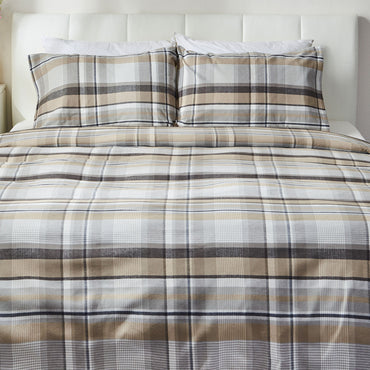 FLANNEL CHECKS Set așternut 4 piese, 200x220cm