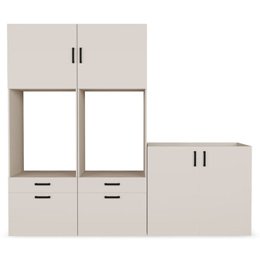 WASH&STORE Set mobilier baie, 5 piese dulapuri baie, mașina spălat/uscător