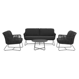 BERLIN Set mobilier terasă/grădină, 2 fotolii, canapea și măsuță