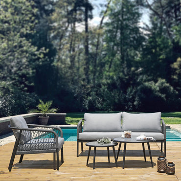 TIVOLI Set mobilier terasă/gădină, canapea, 2 fotolii și 2 măsuțe