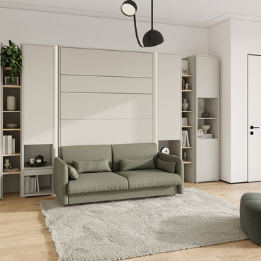 SMART Ansamblu pat cu mecanism vertical 160x200cm, canapea, panou tapițat