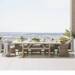 SAFFIRE Set mobilier terasă/grădină, 8 scaune și masă