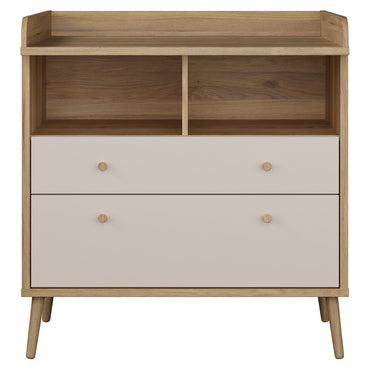 ANYA Comodă copii, 2 sertare, nișă și suport de înfășat