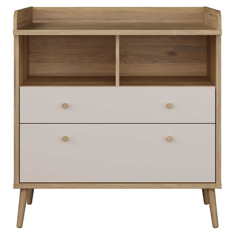 ANYA Comodă copii, 2 sertare, nișă și suport de înfășat