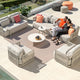 DURBUY Set mobilier terasă/grădină, 2 fotolii, 2 canapele și 3 măsuțe