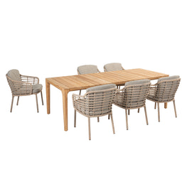 COMO Set mobilier terasă/grădină, 6 scaune și masă