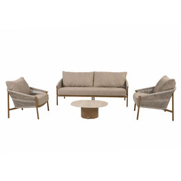 MILOS Set mobilier terasă/grădină, 2 fotolii, canapea și măsuță