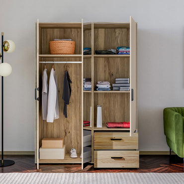 NATE Dulap 3 uși, 2 sertare