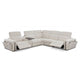 DUNKLIN Ansamblu 2 reclinere electrice, mecanism tetiere, wireless charger, depozitare, boxă sunet, măsuță lucru, stofă