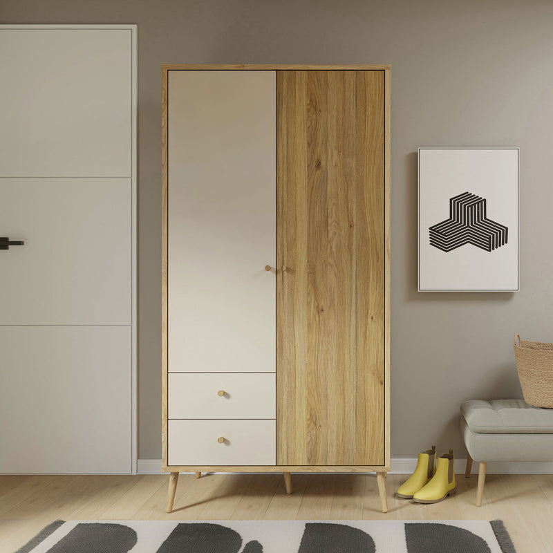 ANYA Dulap copii, 2 uși, 2 sertare