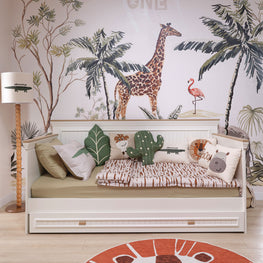 MATHEO Pat copii, 90x200cm, somieră, sertar și grilaj protecție incluse