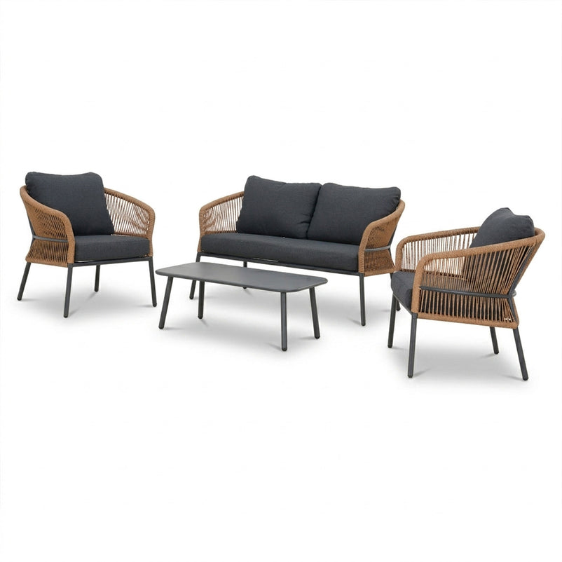 VENCE Set mobilier terasă/grădină, 2 fotolii, canapea și măsuță