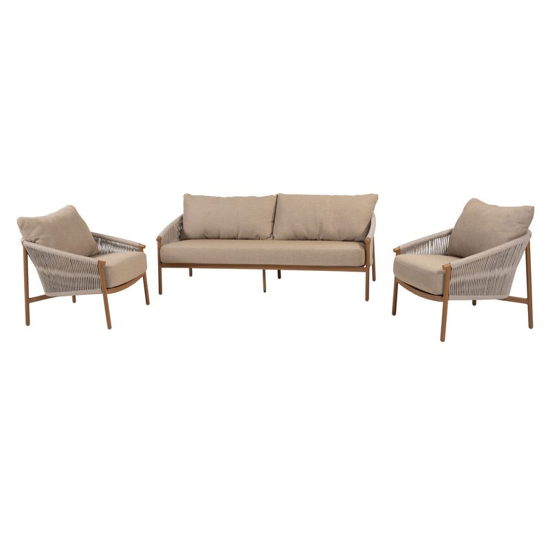 MILOS Set mobilier terasă/grădină, 2 fotolii, canapea și măsuță
